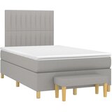 Krevet s oprugama i madrac svjetlosivi 120 x 200cm od tkanine | shoptok.hr