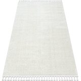 RugsX Preproge Preproga SEVILLA PC00B trakovi, črte bela Čopki 160x220 cm Bela | Shoptok.si