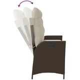  Vrtni naslonjač s jastucima smeđi od poliratana Smeđa 104 x 59 x 93 cm | shoptok.hr