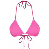 Trendyol Pink Triangle Textured Bikini Top Cene