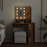  Toaletni stol s LED-om staro drvo 86 5x35x136 cm | shoptok.hr