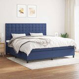  Box spring postelja z vzmetnico moder 200x200 cm blago, (20893301) Cene