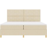  LED Box Spring Krevet s uzglavljem Krema 200 x 200 cm tkanina | shoptok.hr