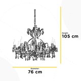 Lesnina XXXL KRISTALNA VISEČA SVETILKA Ivory 70/105 cm E14 | Shoptok.si