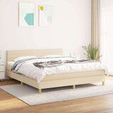  Box spring postelja z vzmetnico krem 180x200 cm blago Cene