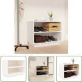 The Living Store Omarica za čevlje bela 60x34x45 cm trdna borovina - Omarica Za Čevlje, (21744709) | Shoptok.si