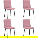  Jedilni stoli 4 kosi roza žamet, (21822190) | Shoptok.si