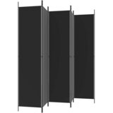 Sobna pregrada s 5 panela crna 250 x 220 cm od tkanine | Eponuda.ba