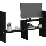  Stalak za monitor crni (39 - 72) x 17 x 43 cm masivna borovina | shoptok.hr