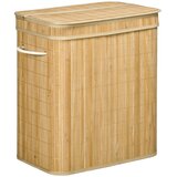 Nesta Bambusova košara za perilo 90 L s pokrovom in ročaji, 2 predelka, snemljiva vreča, 54,2 x 35,2 x 59,5 cm, (5000493176) Cene