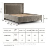 Maison de Rêve Bež oblazinjena zakonska postelja s prostorom za shranjevanje z letvenim dnom 180x200 cm Baleine – | Shoptok.si