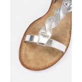 Shelvt Women's silver flat sandals | shoptok.hr