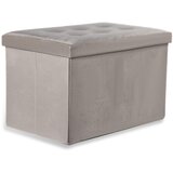 Brandless XL zložljiv puf z gumbi - 60x38x38cm žametno siva x 4, (22056775) | Shoptok.si