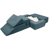 MeowBaby Turkizno črtasto penasto igrišče 100x35x40 cm Montessori - | Shoptok.si