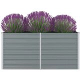vidaXL Vrtna Visoka Posuda za Biljke 160x80x77 cm Pocinčani čelik Siva boja | shoptok.hr