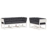  5-dijelni set vrtnih sofa s jastucima bijeli masivna borovina | shoptok.hr