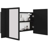 vidaXL LED kupaonski ormarić s ogledalom crni 80 x 12 x 45 cm | shoptok.hr