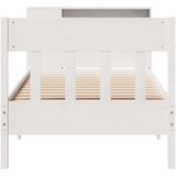  Knjižna postelja brez vzmetnice bela 75x190 cm trdna borovina | Shoptok.si
