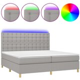  box spring s madracem LED svjetlosivi 200x200 cm tkanina | shoptok.hr