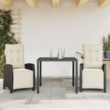  3-dijelni vrtni blagovaonski set s jastucima od poliratana | shoptok.hr