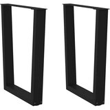 vidaXL Noge za jedilno mizo v obliki črke V, 2 kosa, črne, 70 x (72-73,3) cm, jeklo, (22123809) | Shoptok.si