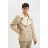 Defacto Slim Fit Faux Leather Jacket Slim Cut Zipper Collar Faux Für Lined Zipper | Shoptok.si