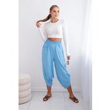 Kesi Włoski Trousers with wide leg and pockets blue Cijene