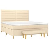  Krevet s oprugama i madracem krem 160x200 cm od tkanine | shoptok.hr