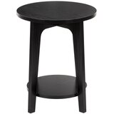 springos Kavnižna mizica, črna, premera 40 cm, okrogla, s policico, primerna za dnevno sobo, spalnico, sodobni stil ali industrijski izgled., (5000218146) | Shoptok.si