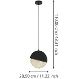 Eglo visilica Mumbles, 1 x E27, crna/zlatna, 28,5 cm, 43811 | shoptok.hr