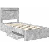  Krevetna konstrukcija Betonski sivi i srebrna 75 x 190 cm | shoptok.hr