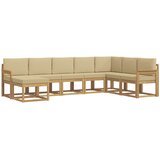 Set vanjskih sofa s jastukom 8 pcs Bijela i bež | Eponuda.ba