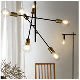  ONLI - Visilica na sajli CROSS 6xE27/22W/230V crna/mesing | Eponuda.com