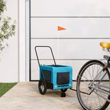 Prikolica za bicikl za ljubimce plavo-crna od tkanine i željeza | shoptok.hr