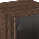  Noćni ormarići staklena vrata 2 kom boja hrasta 35 x 37 x 50 cm Siva | shoptok.hr