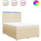 Maison Chic Box spring postelja - Vzmetna postelja z vzmetnico krem 160x200 cm blago SL23860, (21879402) | Shoptok.si