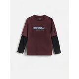 Reserved Majica dugih rukava s printom - boja mahagonija | shoptok.hr
