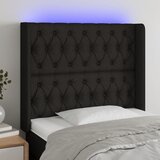  Uzglavlje crno 103 x 16 x 118/128 cm od tkanine | shoptok.hr