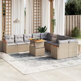 vidaXL 11-dijelni set vrtnih sofa od poliratana s jastucima bež | shoptok.hr