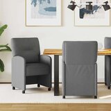 vidaXL jedilni stoli s kolesi 2 pcs temno siva 57 x 67 x 95 cm blago | Shoptok.si