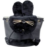  Dječji ruksak s plišanim ušima i podesivim remenom, crni, 22 cm, 4 l | shoptok.hr