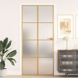 Sobna vrata tanka zlatna 93x201 5 cm kaljeno staklo i aluminij | shoptok.hr