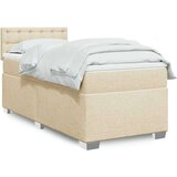  Krevet s oprugama i madracem krem 90 x 200 cm od tkanine | shoptok.hr