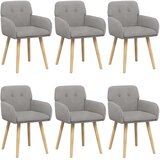 vidaXL Jedilni stoli 6 pcs Bouclé Svetlo siva 59 x 57 x 85 cm, (5000296916) | Shoptok.si
