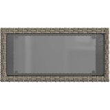  Vrtni stol sa staklenom pločom sivi 58x27,5x55 cm od poliratana | Eponuda.com
