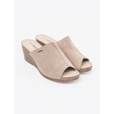 GOODIN Beige women's platform flip-flops | ePonuda.com