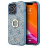 Guess GUHCP13L4GMRBL silikonski ovitek za iPhone 13 Pro RING - moder z zlatimi držalom Cene