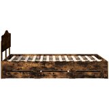 Krevetna konstrukcija s ladicama Dimljeni hrast 120 x 200 cm Smeđa 206 x 123 x 90 cm | Shoptok.si