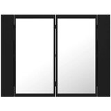 vidaXL LED kopalniška omarica z ogledalom črna 60x12x45 cm | Shoptok.si