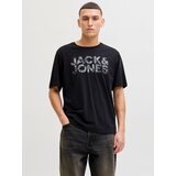 Jack & Jones Majica 'JJEJEFF' temno siva / črna / bela | Shoptok.si